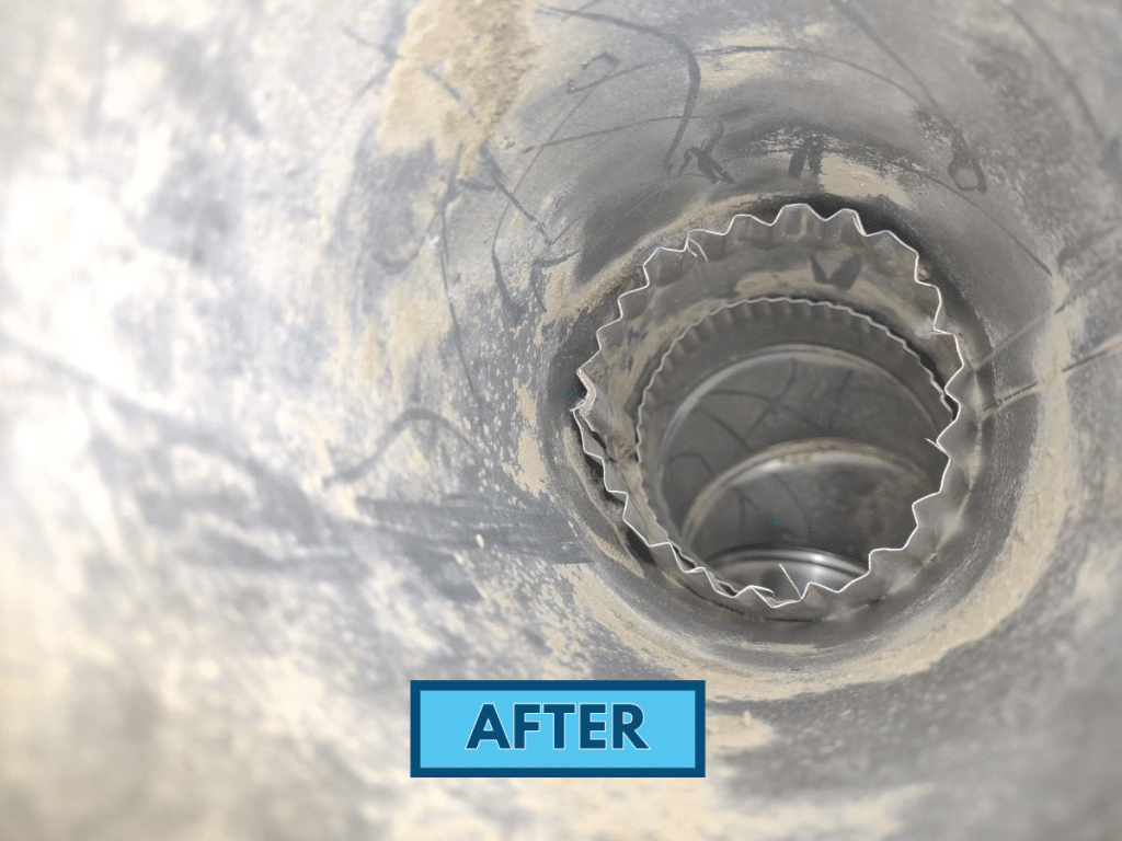 Dryer vent after being cleaned by Eastern Shore HVAC in Brick, NJ